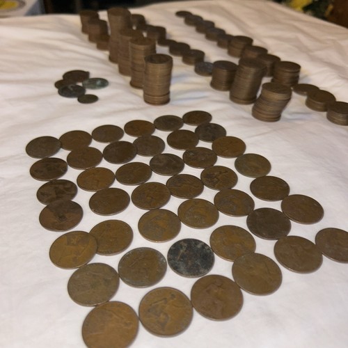 Vintage half penny coins - vintage,