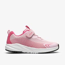 Clarks Girls Deyes Dash Kid Pink Combination Trainers Textile School