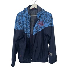 Ecko Unltd Men's Jacket Blue Graphic Print Size S - Needs New Zip - See Pics