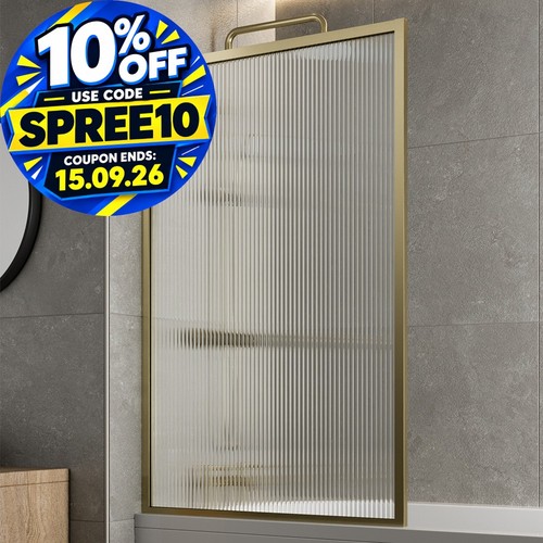 Brushed brass over bath shower - over,
