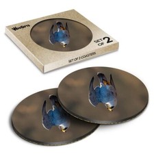 Round MDF Coaster Peregrine Falcon Bird Dive #53135