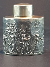 Antique 1900 Late Victorian Hallmarked Silver Neo Classical Tea Caddy / Bottle