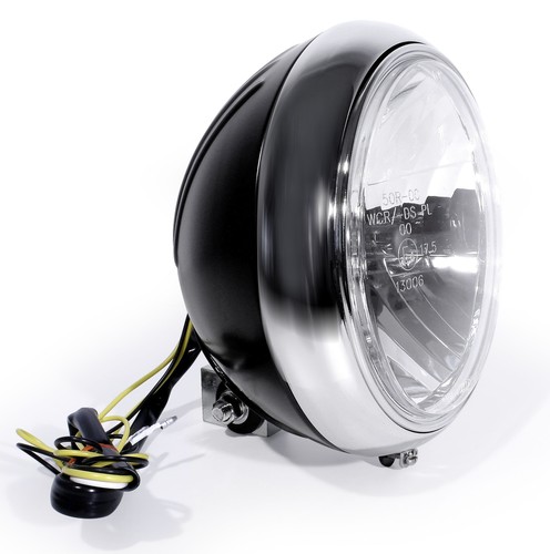Headlight clear black - 7",