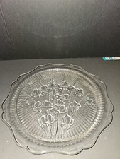 12" Clear Glass Flower Plate