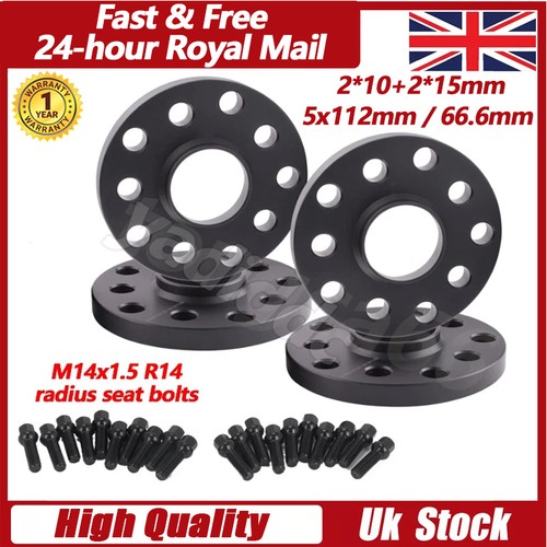Black wheel spacers 10mm 15mm - black,