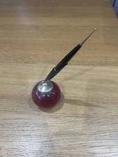 White friars Bubble Glass Parker Pen Holder /paperweight + Parker Fountain Pen