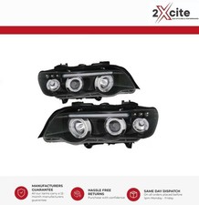 BMW X5 E53 2000-2003 Black LED Angel Eye Projector Headlights E Marked RHD