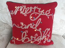 MERRY AND BRIGHT light up cushion M&S very good condition, working order.