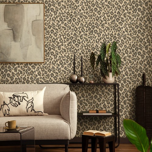 Brown leopard print wallpaper - brown,