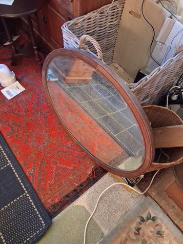 Large antique oak inlaid - oak,