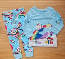 Next Christmas pyjamas 12-18 months cotton nightwear xmas pjs unisex blue NEW