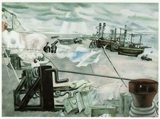 South West Wind Edward Burra vintage print in 11x14 inch mount SUPERB