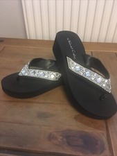 Thomas Calvi Yoga Post Style Slip On Sandals With Sparkling Accents UK Size 4