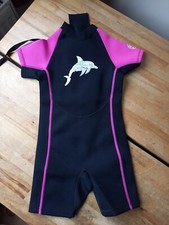 Girls Pink Black Wetsuit UV