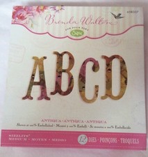 Sizzix Sizzlits Dies Brenda Walton Antiqua Uppercase Alphabet 658337 Very Rare
