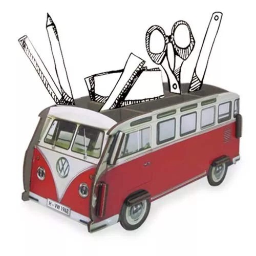 Campervan wooden pen pot - campervan,