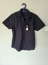 JEFF & CO JEFF BANKS MENS SIZE MEDIUM NAVY BLUE SHORT SLEEVE SHIRT NEW TAGS