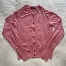 Pink Cardigan Women’s Size 6 Uk M&S Marks and Spencer’s Button Up Long Sleeve