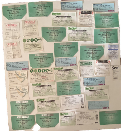 Snooker ticket stubs majority - ticket,