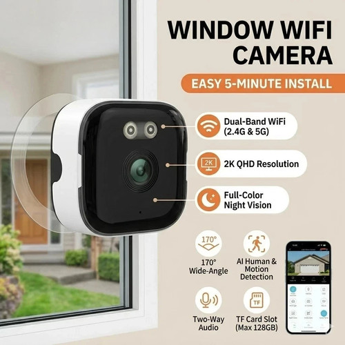 Window security camera - 2k,