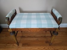 Victorian Wooden Upholstered Music Stool Piano Stool Dressing Stool Vanity Ornat