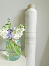 Peony & Sage ‘The Danish Stripe’ in Ribbon Blue on Grainsack Linen W63 x L70cm 