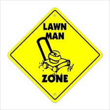 Lawn Man Crossing Sign Zone