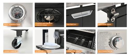 Burner propane gas grill - gas,
