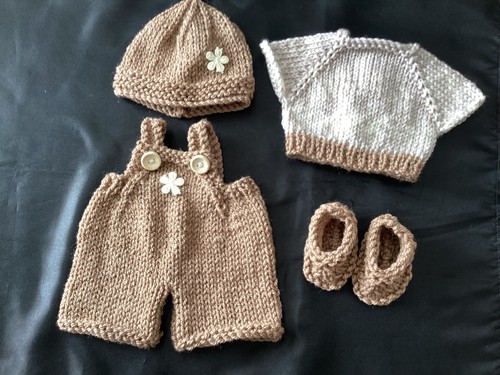 Hand knitted dolls clothes - hand,