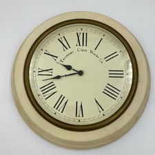 Tivcester Clock Works Co Wall Clock 30cm Roman Numerals Vintage Style Cream