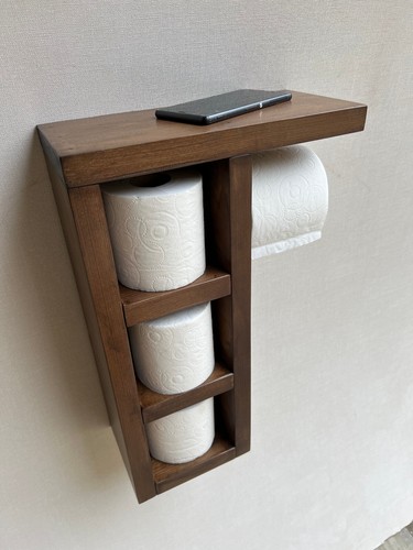 Rustic wood toilet roll paper - toilet,