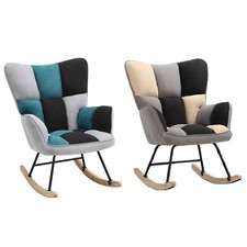 Accent Chair Patchwork Fabric