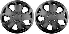 2 x14" Inch Caravan Motorhome Wheel Trims Rims Hub Caps  - black
