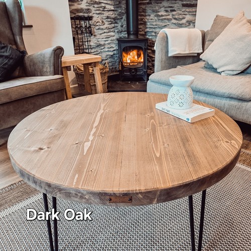 Round coffee table rustic - coffee,