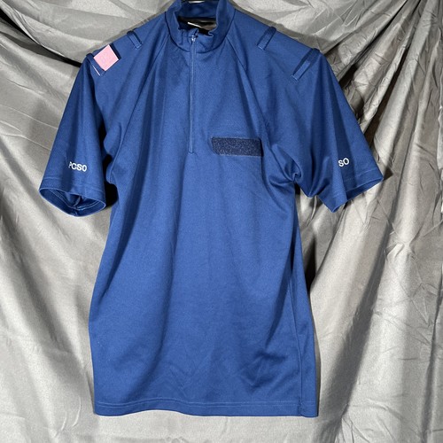 Police blue polyester top - police,