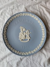 Small Wedgewood Blue And White Jasper Plate Christmas 1996 Great Condition
