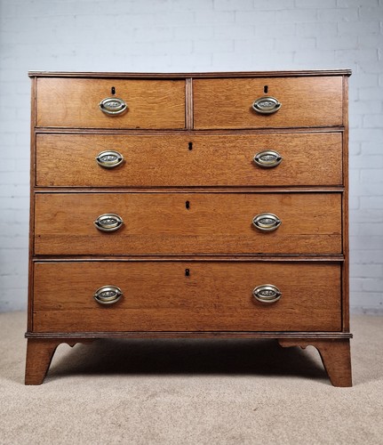 Georgian oak chest drawers - oak,