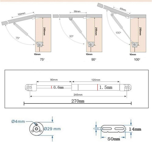 Gas hydraulic strut stay - 4,