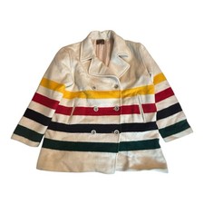 Pendleton Glacier coat Hudson bay blanket striped western navajo womens Large
