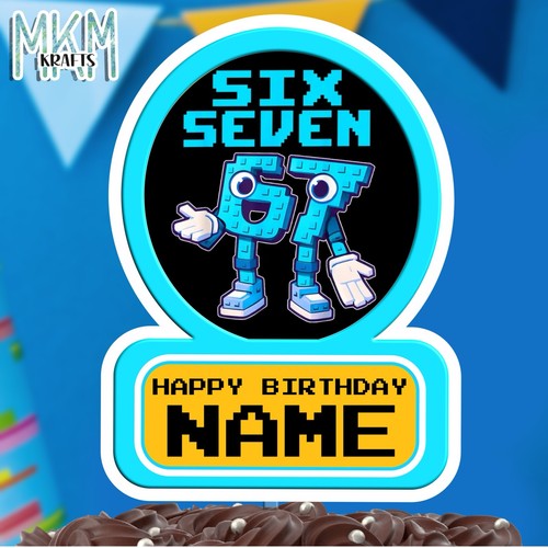 Six seven cake topper 7 - six,