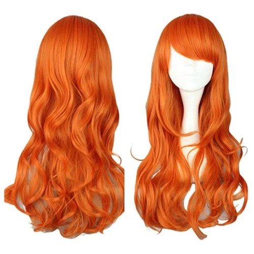 Long orange wig ginger - orange,