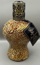 Ashleigh & Burwood BNIB Large Gold Mosaic Glass Fragrance Lamp Purifier