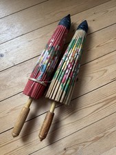 Vintage Chinese/Japanese Waxed Paper Hand Painted Umbrella Parasol