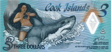 COOK ISLANDS 3 DOLLARS (P NEW) N. D. (2021)  UNC