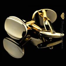 Quality Men's Gold Plated Oval Wedding Best Man's Groom's Cufflinks  #5