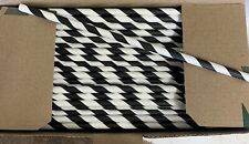 Straws Black & White 250 x 8" Eco Friendly Biodegradable Compostable 6mm