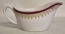 Vintage Myott England 'Royalty' Red & Gold Gravy Boat - 10x10x20cm