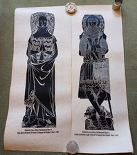 Reproductions Of Brass Rubbings Of Sir John Lady Joan De Northwode, Sheppey Kent