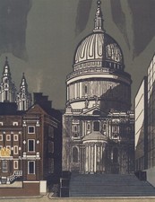 St Paul's Cathedral Edward Bawden large print in 11 x 14 mount STUNNING