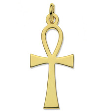 9ct yellow gold cross pendant Ankh key of life new boxed